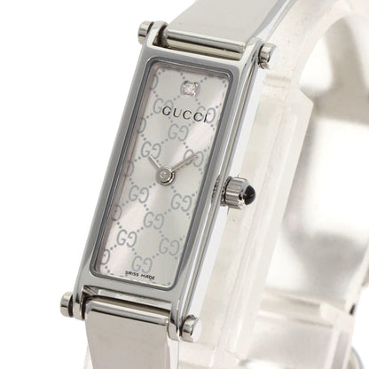 Gucci 1500L Gg Square Face 1P Diamond Watch Stainless Steel Ss
