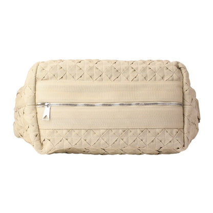 Bottega Veneta Bottega Veneta Intrecciato Webbing Line Canvas Shoulder Bag Beige