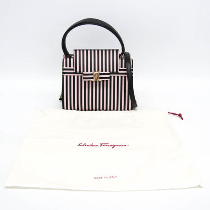Salvatore Ferragamo Vara Striped 2-Way Bag Fz-21 1262 Women'S Leather Handbag