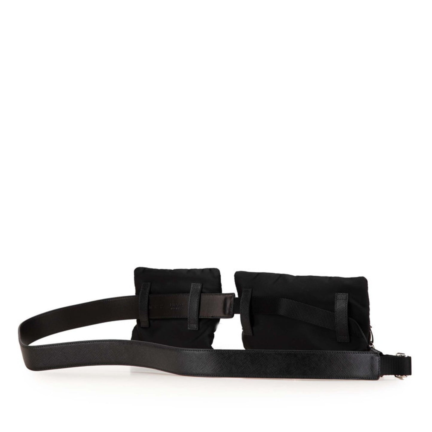 Prada Triangle Logo Plate Body Bag/Waist Bag Belt: 100 40 2Cm212 Black Nylon Leather