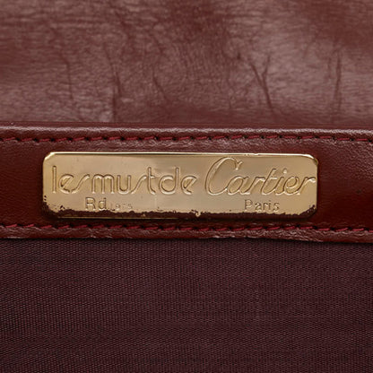 Cartier Must Line Shoulder Bag Wine Red Bordeaux Leather