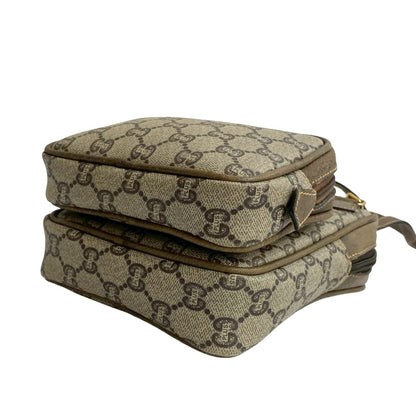 Gucci Old Gucci Vintage Plus Logo Leather Mini Shoulder Bag Pochette Brown 21335