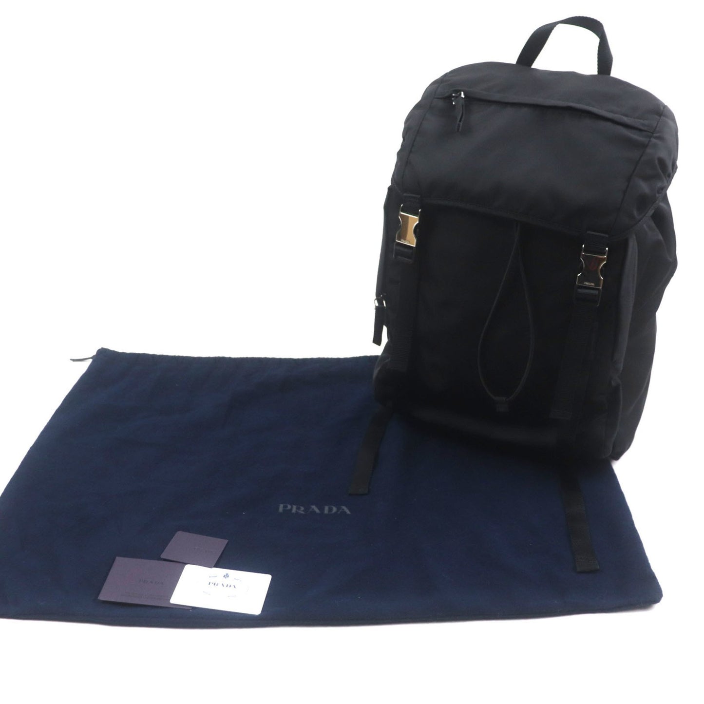 Prada Tessuto Nylon Backpack With Triangle Logo And Plate