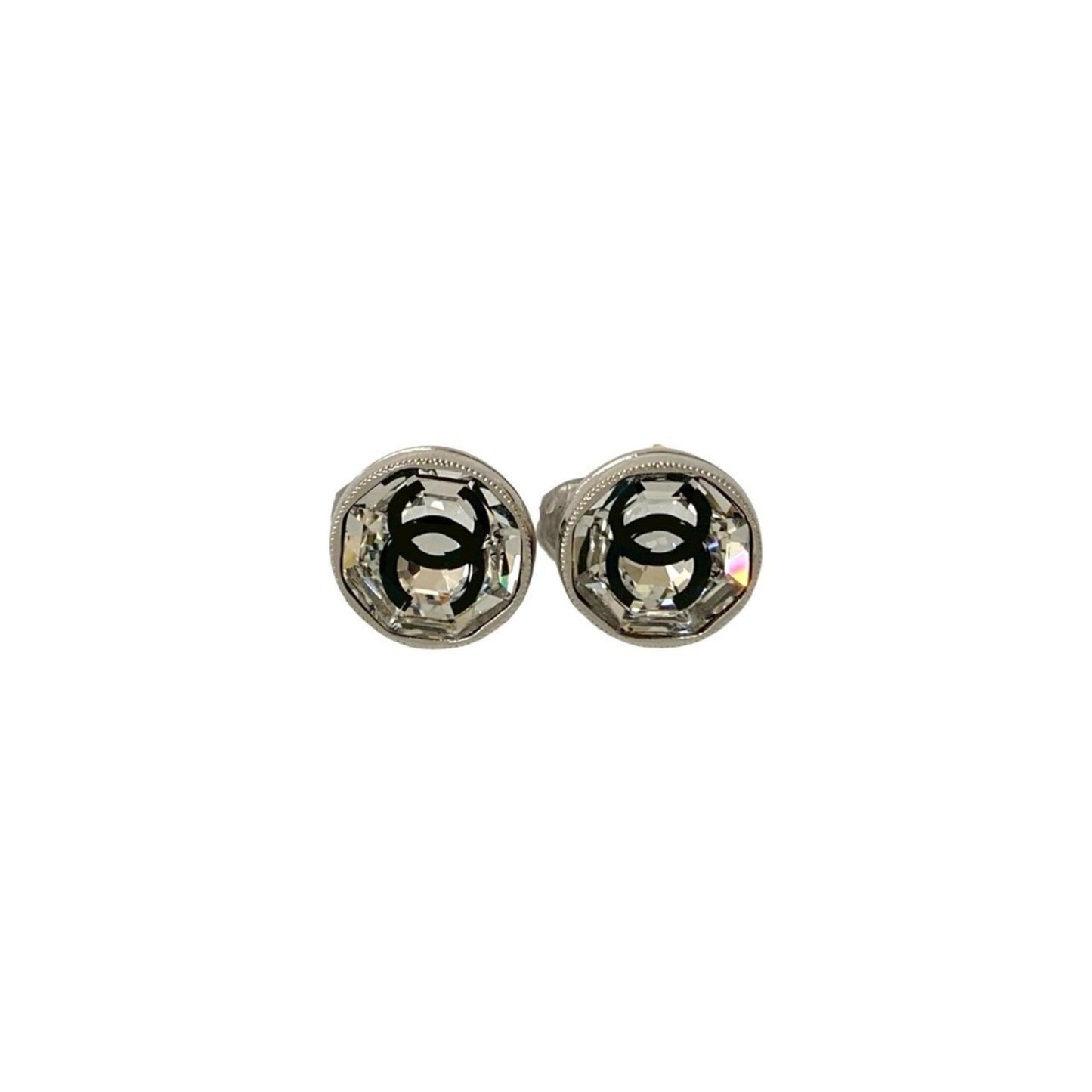 A18B Chanel Coco Mark Crystal Rhinestone Earrings