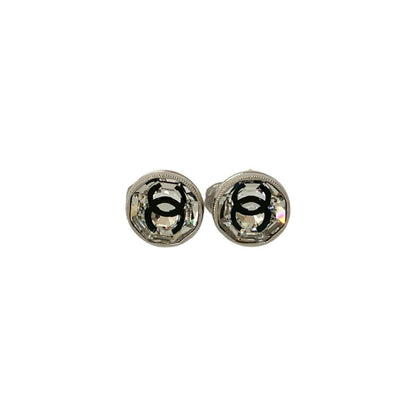A18B Chanel Coco Mark Crystal Rhinestone Earrings