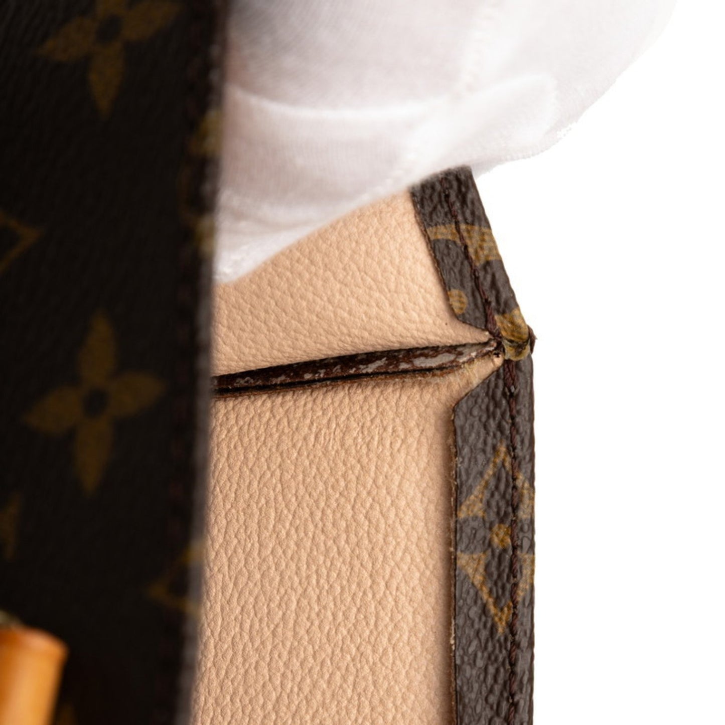 Louis Vuitton Monogram Sac Plat Handbag Tote Bag M51140 Brown Leather