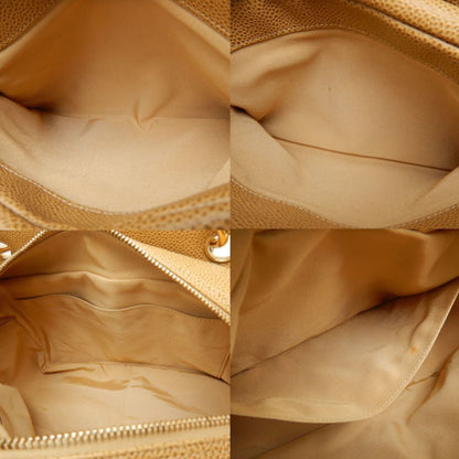 Chanel Chanel Chain Tote Bag A18004 Caviar Skin Camel 252569