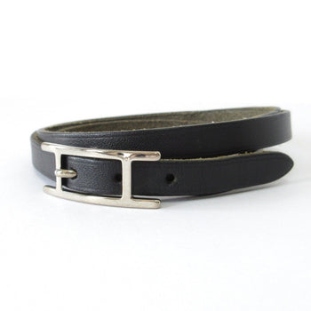 Hermes Api 3 Double Tour 2-Strand Bracelet In Black Box Calf Leather