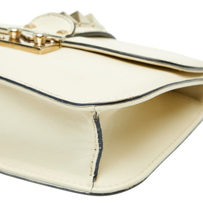 Valentino Studded Chain Shoulder Bag In White