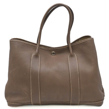 Hermes Garden Pm Handbag Tote Bag Leather Negonda Etoupe #?K