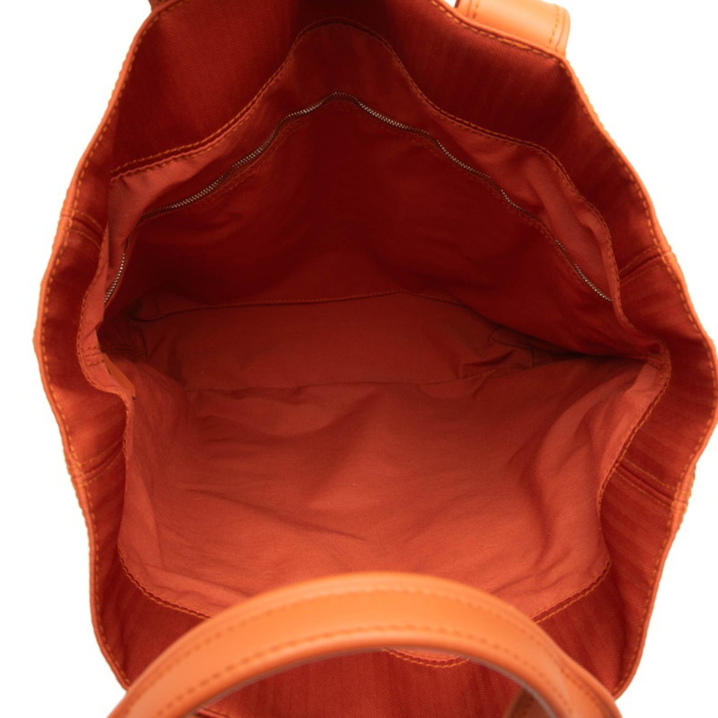 Hermes Herms Acapulco Cabas Mm Tote Bag In Orange Toile Chevron Leather