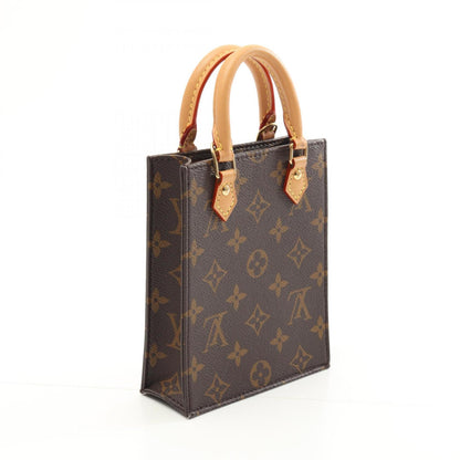 Louis Vuitton Petite Sac Plat Handbag Coated Canvas Leather Monogram