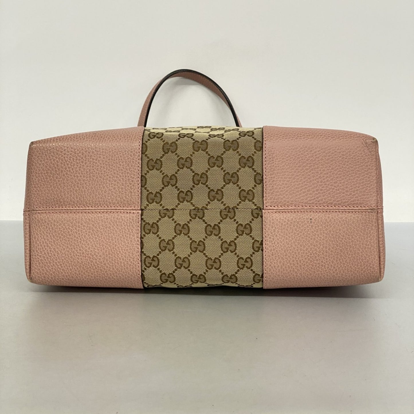 Gucci Gg Canvas Interlocking G Shoulder Bag 449243 Beige Pink Champagne
