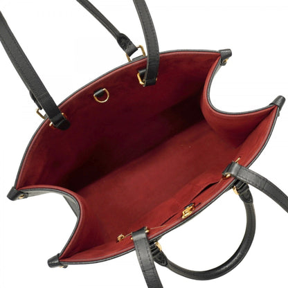 Louis Vuitton Monogram Empreinte Two-Tone On-The-Go Tote Bag M45495 Black/Beige 2-Way