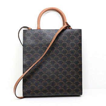 Celine Triomphe Vertical Cabas Pvc Leather Tote Bag Shoulder