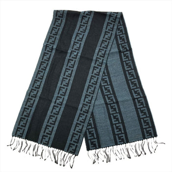 Fendi Scarf Wool 160Cm Black Zucca Cravatte