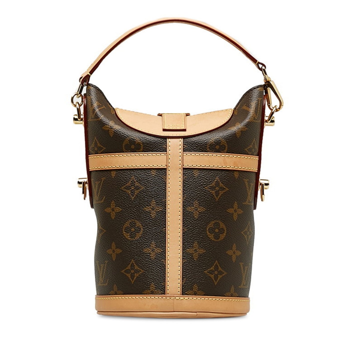 Louis Vuitton Monogram Duffle Bag Handbag Shoulder M43587 Brown Leather