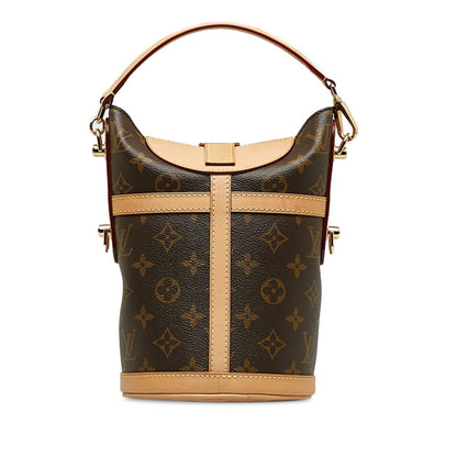 Louis Vuitton Monogram Duffle Bag Handbag Shoulder M43587 Brown Leather