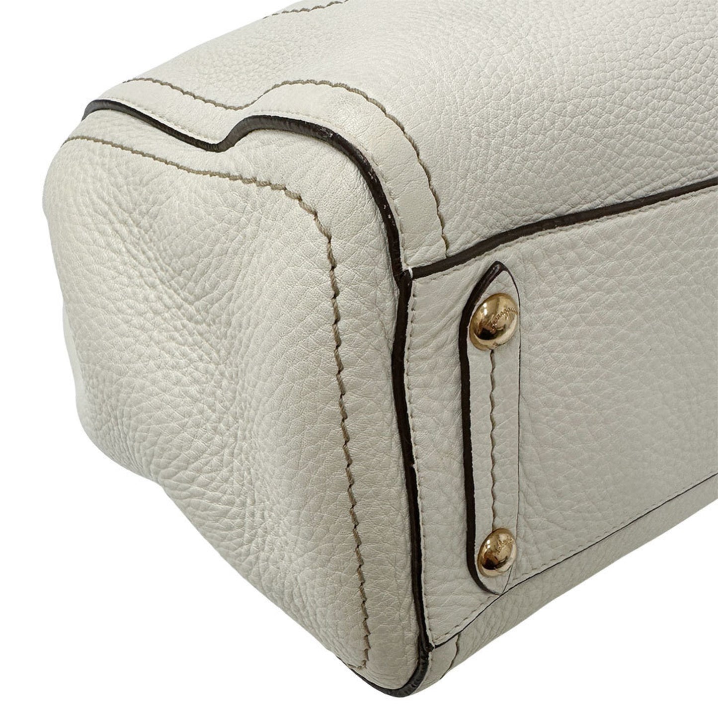 Salvatore Ferragamo Ferragamo Gancini Tote Bag In White Leather