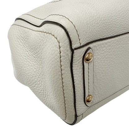 Salvatore Ferragamo Ferragamo Gancini Tote Bag In White Leather