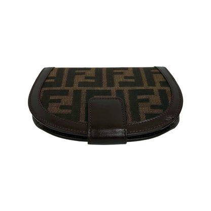 Unused Fendi Zucca Ff Pattern Canvas And Leather Bifold Wallet With Card Case