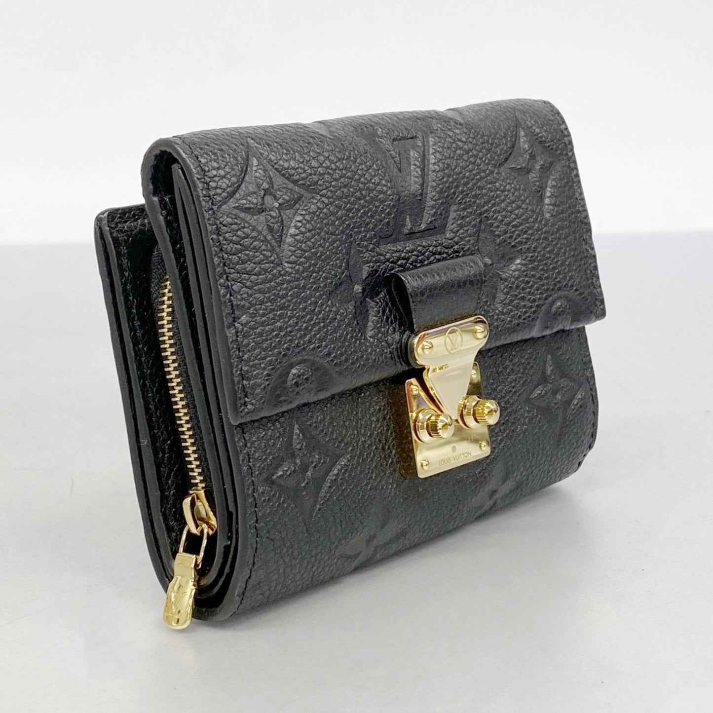 Louis Vuitton Monogram Empreinte Portefeuille Metisse Compact Tri-Fold Wallet M80880 Noir