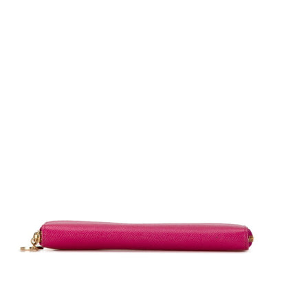 Bvlgari Round Long Wallet 280567 Pink Leather