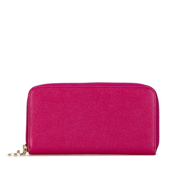 Bvlgari Round Long Wallet 280567 Pink Leather