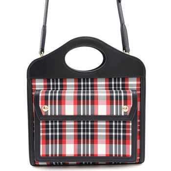Burberry Handbag Pocket Bag Leather Nylon 8035841 Burberry 2Way Shoulder Black