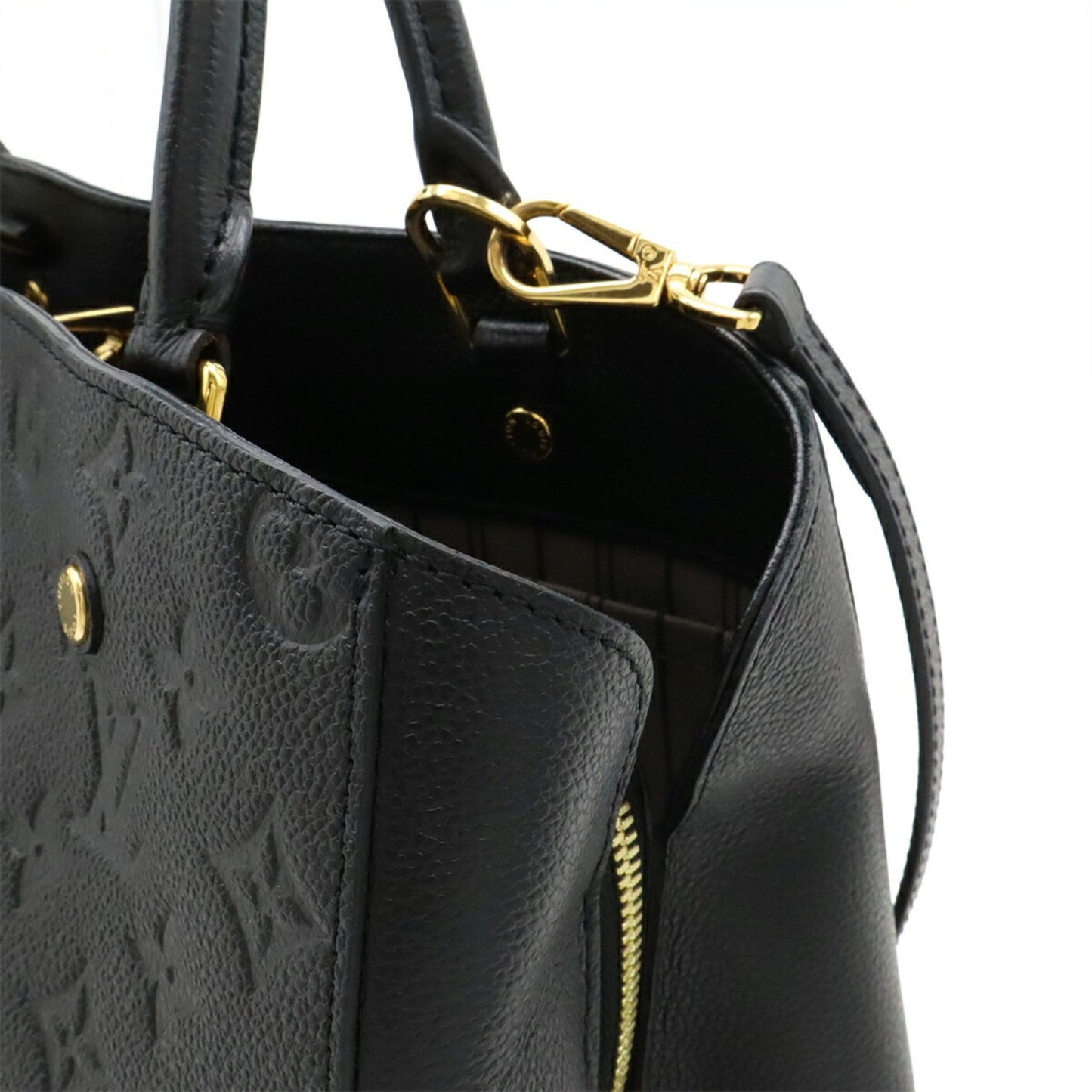 Louis Vuitton Monogram Empreinte Montaigne Mm Handbag/Shoulder Bag In Noir And Black