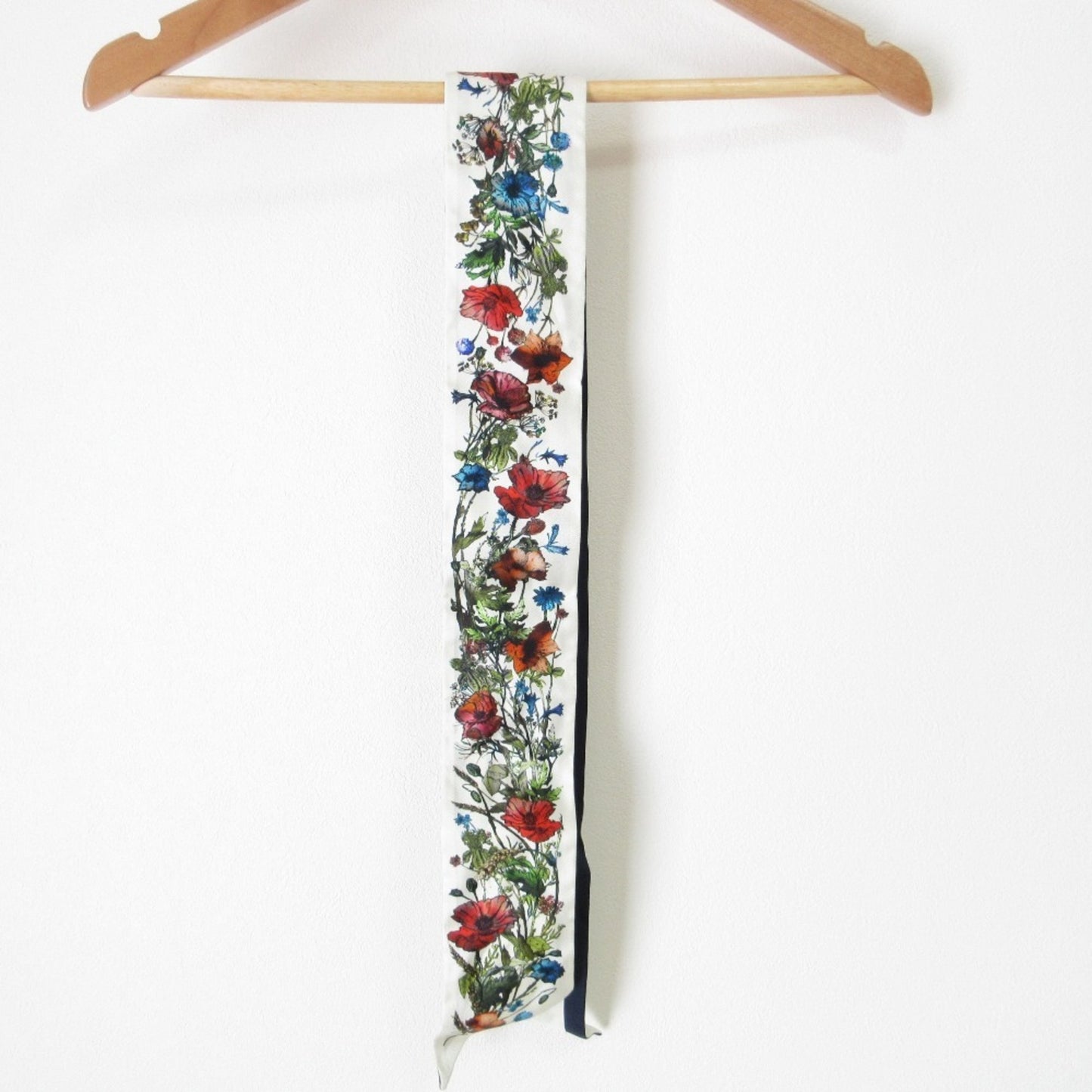 Christian Dior Mitzah Millefiori Floral Silk Scarf/Muffler In Navy