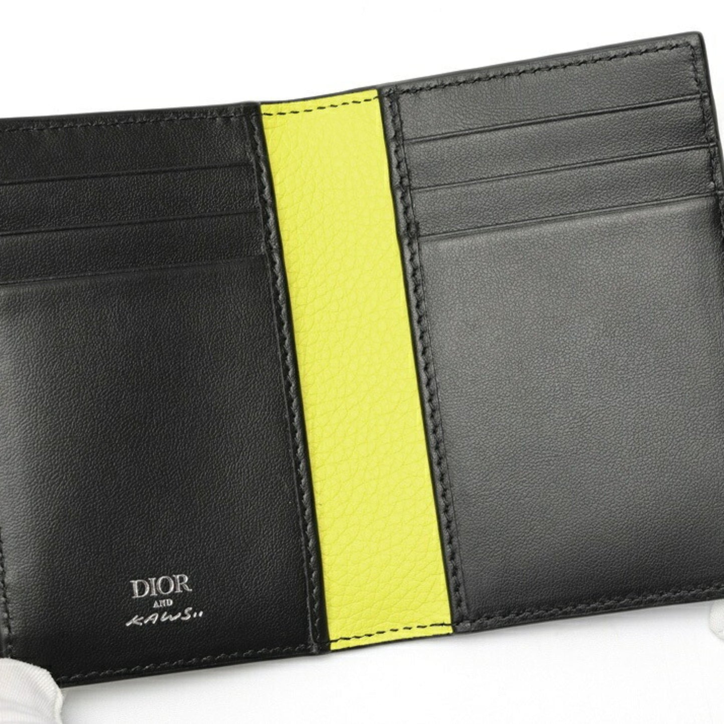 Christian Dior Dior Kaws Collaboration Snake Card Holder/Card Case In Black Leather (S-159264) -