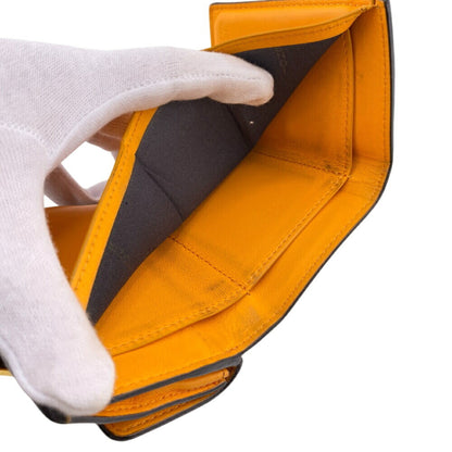 Fendi Bucket Micro Embossed Ff Tri-Fold Wallet In Orange