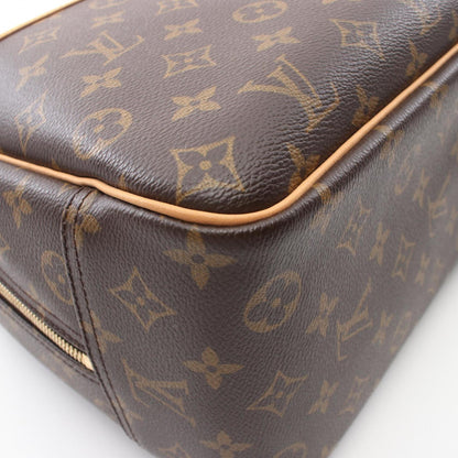 Louis Vuitton Deauville Bowling Vanity Handbag Coated Canvas Leather Monogram