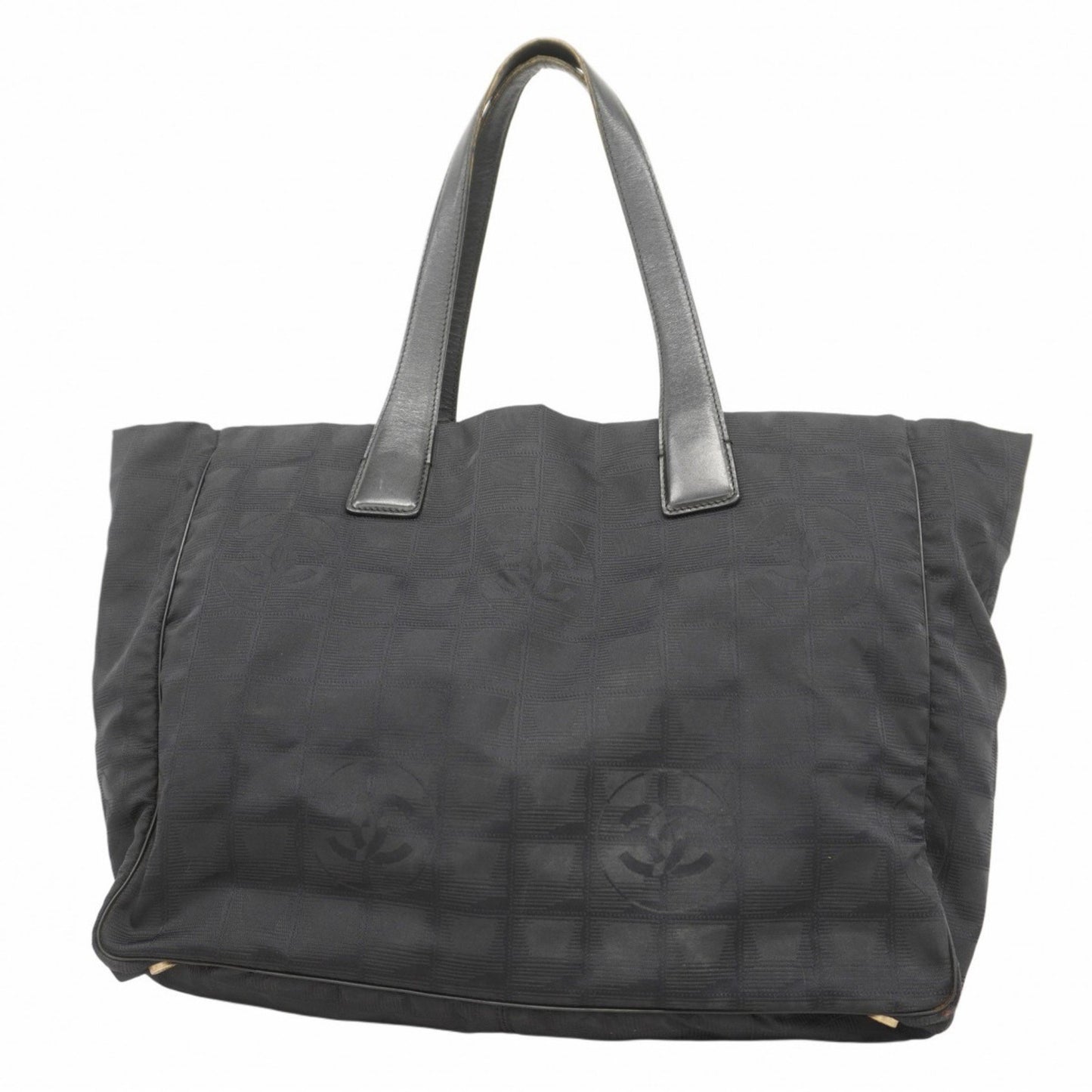 Chanel New Travel Nylon Tote Bag In Black Champagne