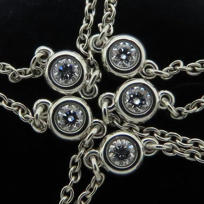 Tiffany & Co. Tiffany By The Yard Necklace With 5 Diamonds And Elsa Peretti Sterling Silver