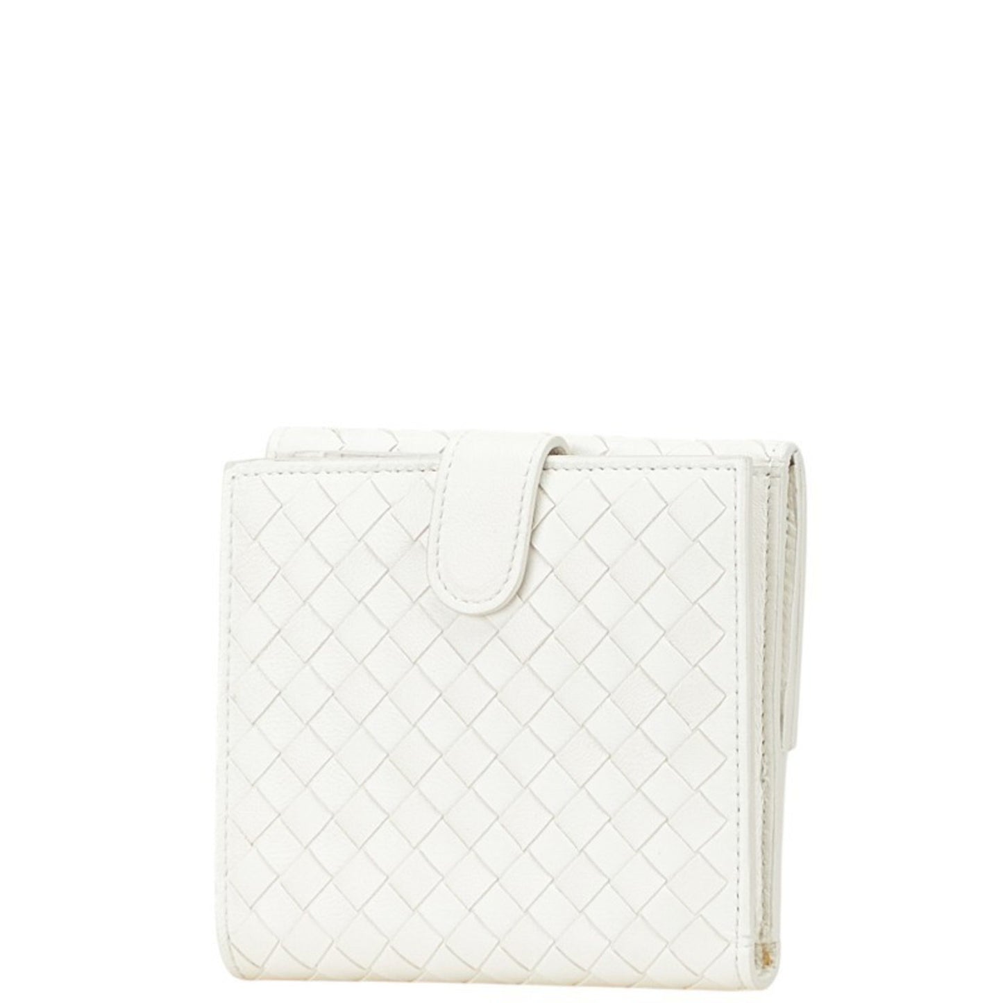Bottega Veneta Intrecciato Bi-Fold Wallet White Leather