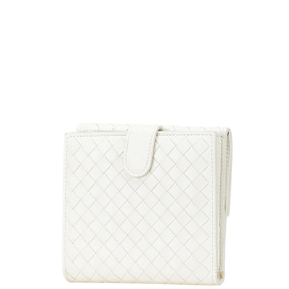 Bottega Veneta Intrecciato Bi-Fold Wallet White Leather