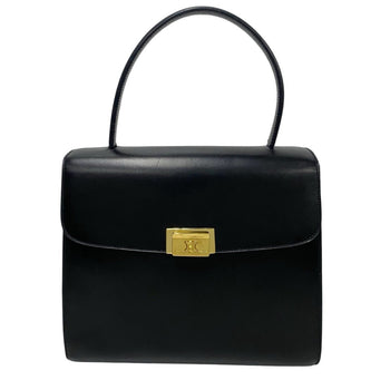 Celine Triomphe Logo Hardware Calfskin Leather Handbag Mini Tote Bag Black 254-2