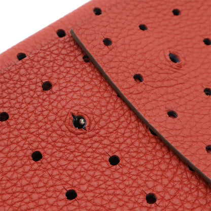 Hermes Perforated Pouch Tablet Case Multi-Pouch Taurillon Clemence Leather Red