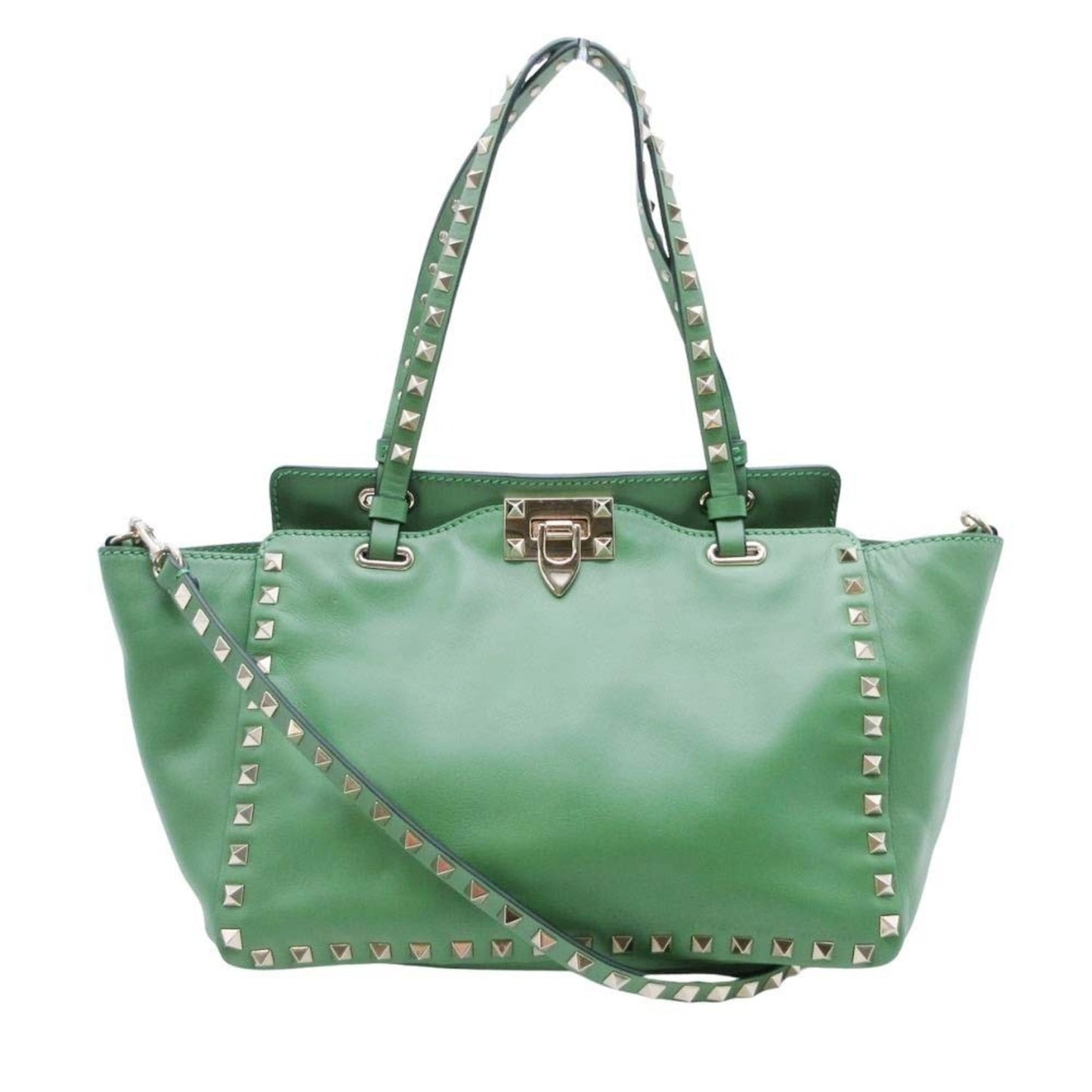 Valentino Garavani Rockstud 2-Way Shoulder Tote Bag In Green