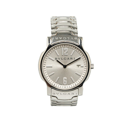 Bvlgari Solotempo Watch St35S Quartz Silver Dial Stainless Steel