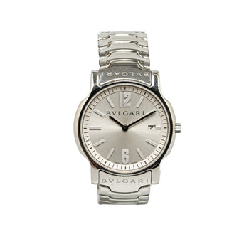 Bvlgari Solotempo Watch St35S Quartz Silver Dial Stainless Steel