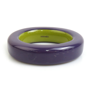 Hermes Hermes Bangle Bracelet Lacquer Wood Purple Yellow Green