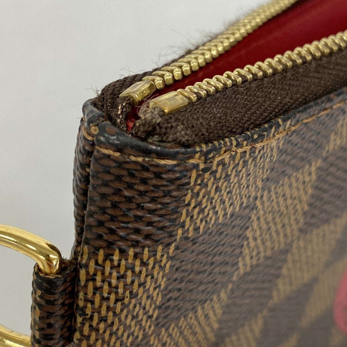 Louis Vuitton Damier T&B Complisse Portefeuille Long Wallet N61740 Red Ebene