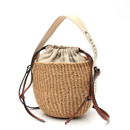 Chloe X Mifuko Fairtrade Woody Small Basket Chc22Ss381G55101 Paper White E-158531