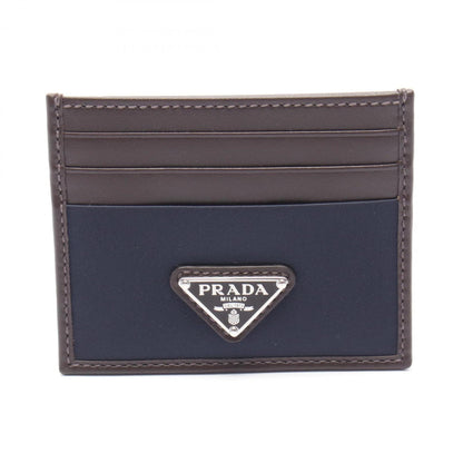 Prada Business Card Holder/Card Case Leather Nylon