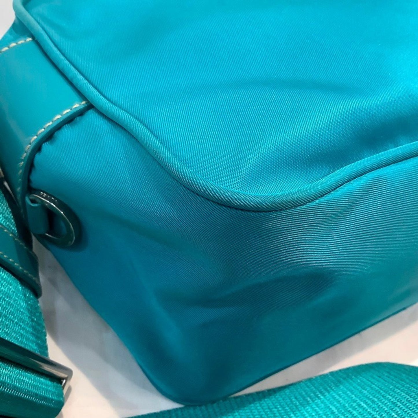 Prada Nylon Shoulder Bag/Pochette Bt0658 Turquoise Kb-9538