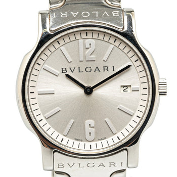 Bvlgari Solotempo Watch St35S Quartz Silver Dial Stainless Steel