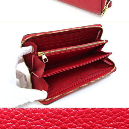Louis Vuitton Round Long Wallet Monogram Empreinte Zippy M63691 Scarlet Red Zip